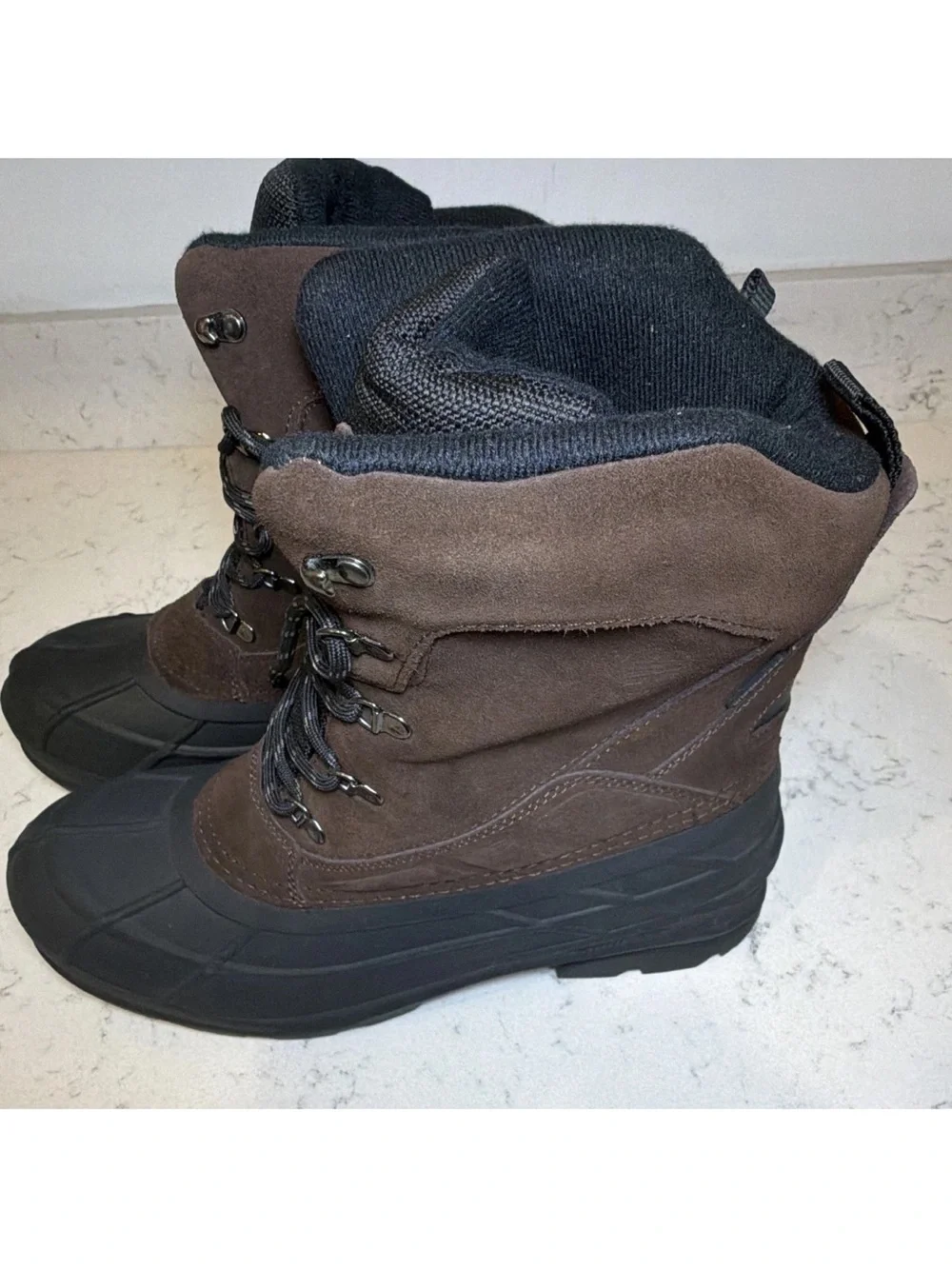 Kamik Men's Brown and Black Insulated Rain & Snow Boots